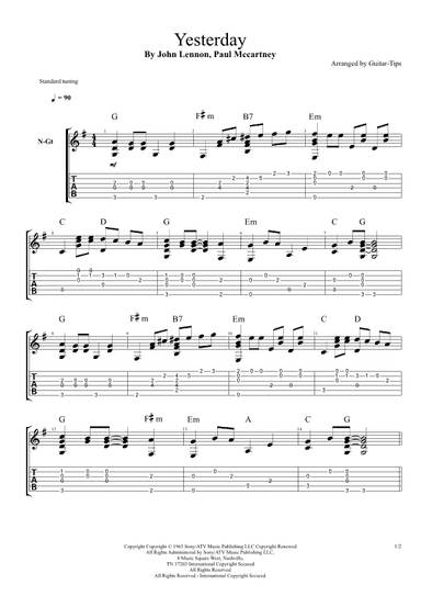 Yesterday (arr. Guitar-Tips)