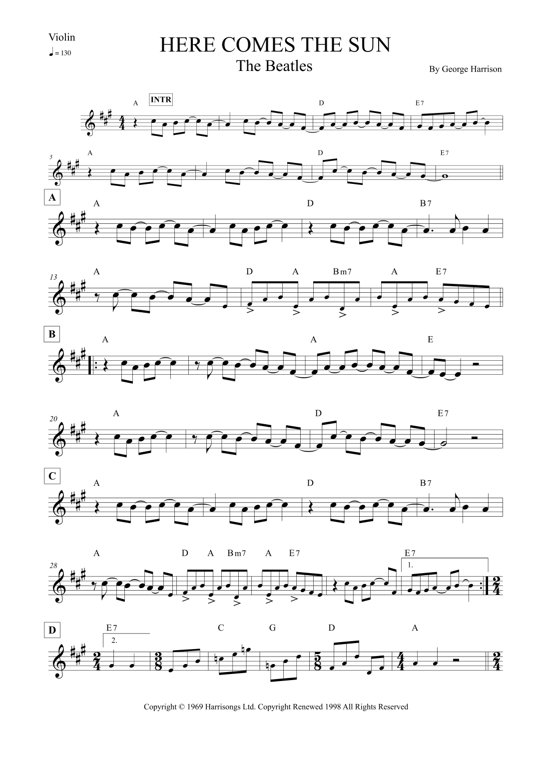 Here Comes The Sun (arr. Leo Silva)