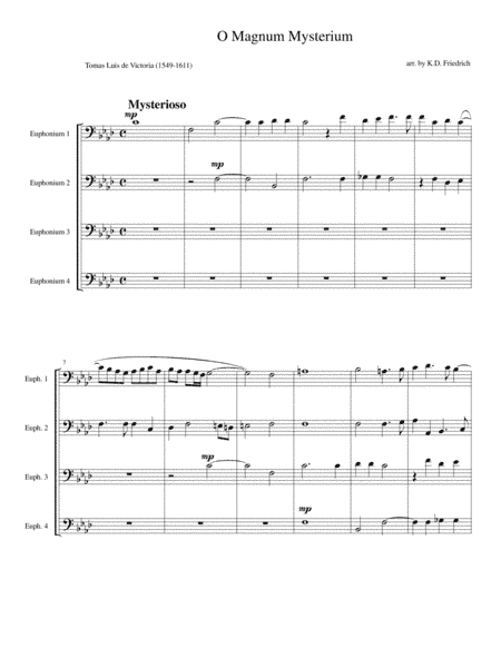 O Magnum Mysterium (arr. Kenneth D. Friedrich)