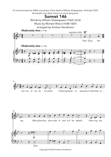 Sonnet 146 (SATB and organ) (arr. Andrew Henderson)
