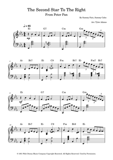 The Second Star To The Right (arr. Tyler Adams)