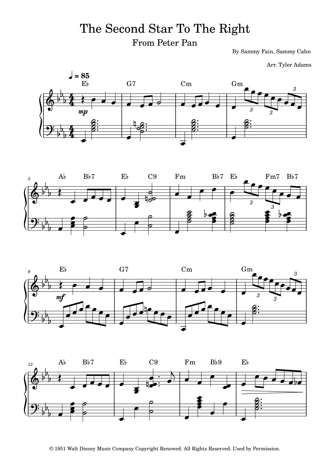 The Second Star To The Right (arr. Tyler Adams)
