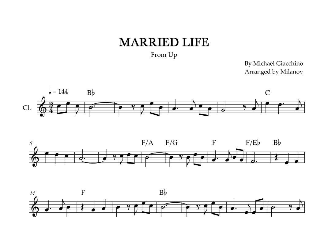 Married Life (arr. Milanov)