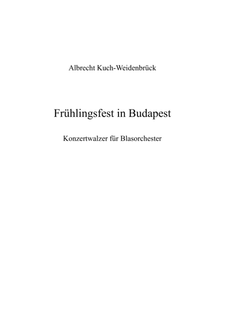 Frühlingsfest in Budapest Konzertwalzer Partitur