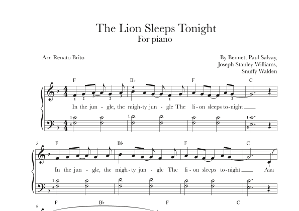 The Lion Sleeps Tonight (arr. Renato Brito)