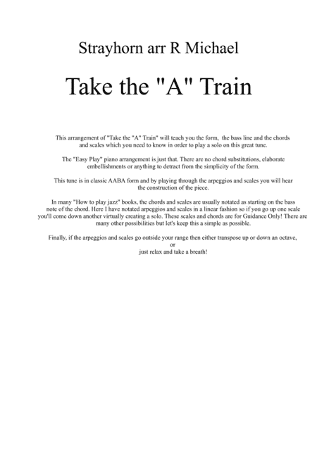 Take The "a" Train (arr. Richard Michael)