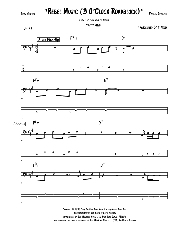 Rebel Music 3 O'clock Road Block (arr. Accubass)