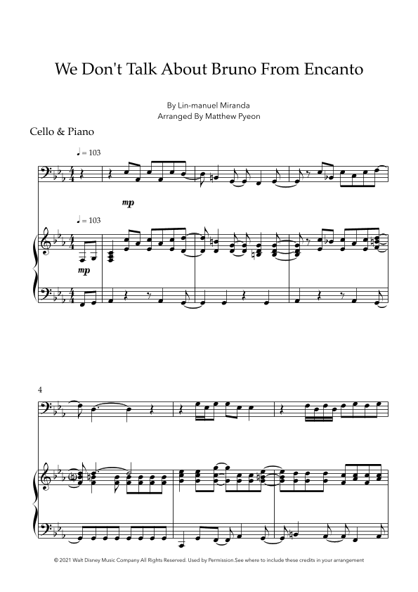 We Don't Talk About Bruno (arr. Matthew pyeon)