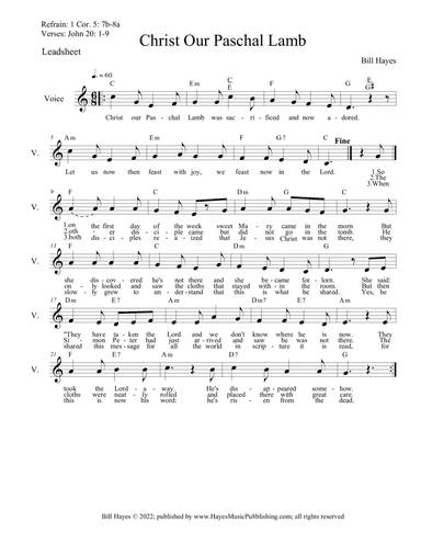 Christ Our Paschal Lamb (Leadsheet)