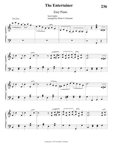 The Entertainer, Easy Piano (arr. Misha Stefanuk)