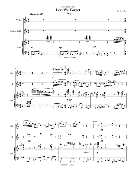 Lest We Forget for Bb Clar., Violin and Piano