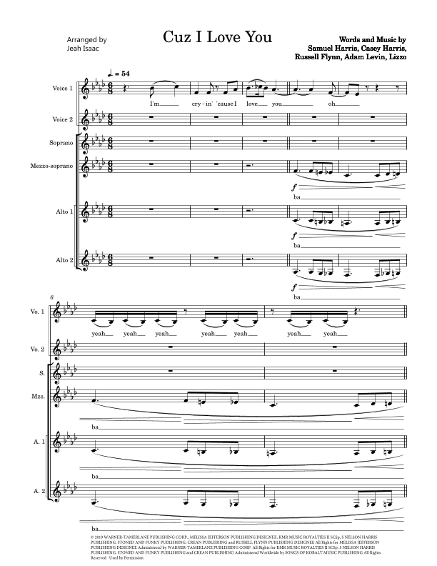 Cuz I Love You (arr. Jeah Isaac)