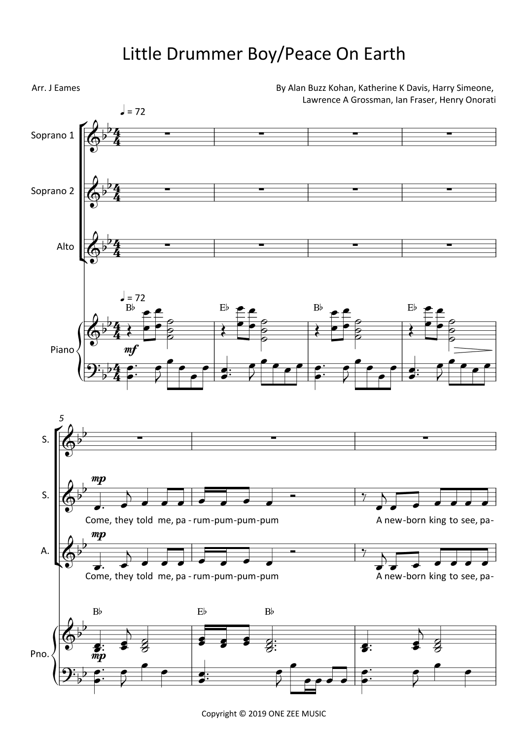 Little Drummer Boy/peace On Earth (arr. Joanna Eames)
