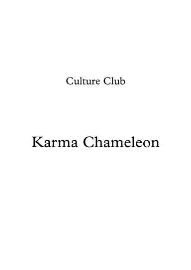 Karma Chameleon (arr. Dejan Teodosievski)