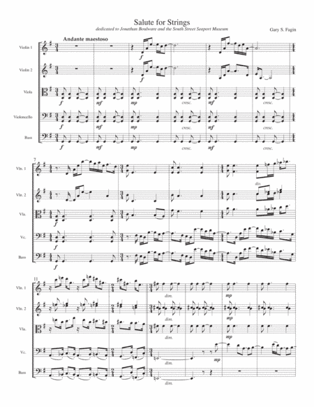 Salute for Strings, for string ensemble