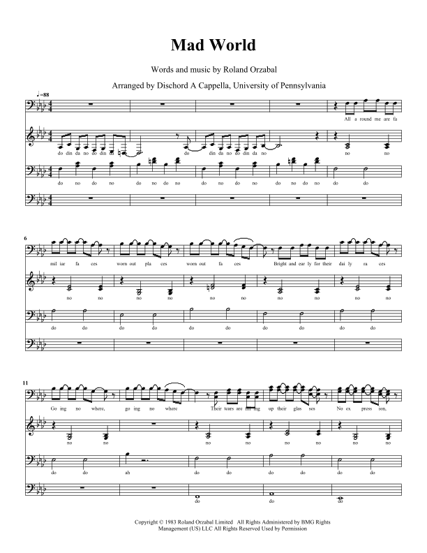 Mad World (arr. Michael Saunders)