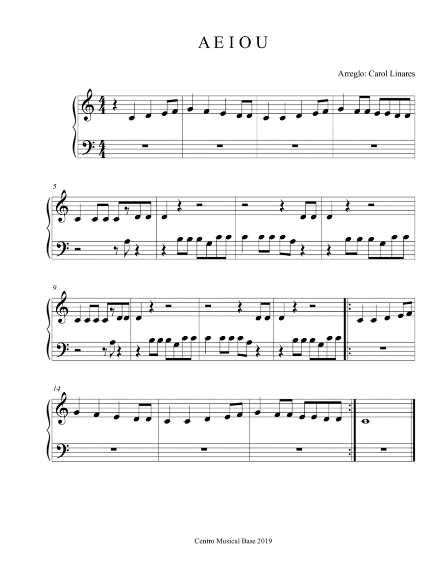 A-E-I-O-U  Canción de las Vocales (arr. Centro Musical Base)