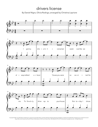 Drivers License (arr. Christina Lopriore)