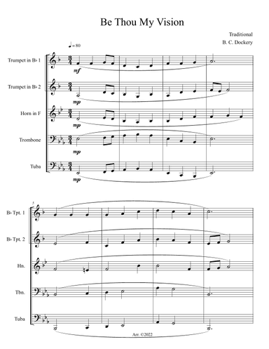 Be Thou My Vision (Brass Quintet) (arr. B. C. Dockery)