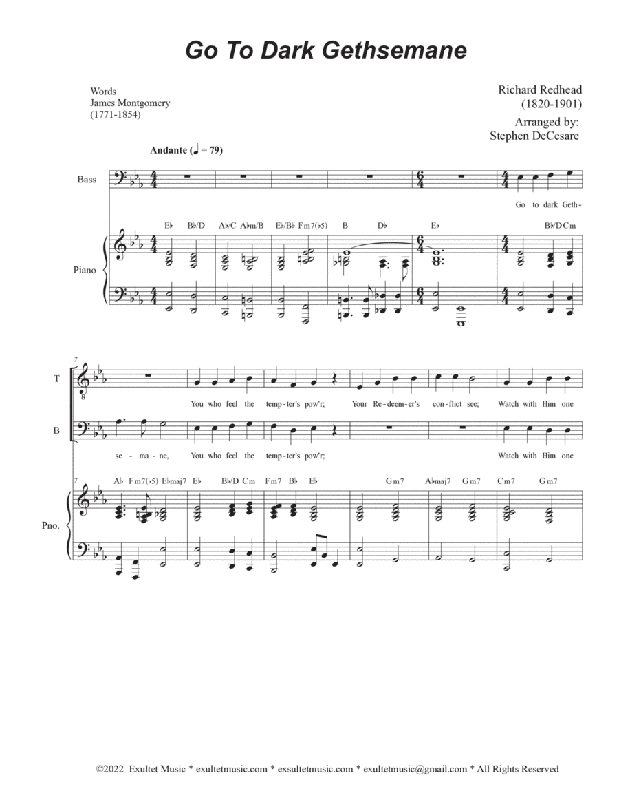 Go To Dark Gethsemane (2-part choir - (TB) (arr. Stephen DeCesare)