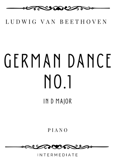 Beethoven - German Dance No. 1 in D Major - Intermediate (arr. Piacere Music Sheets)