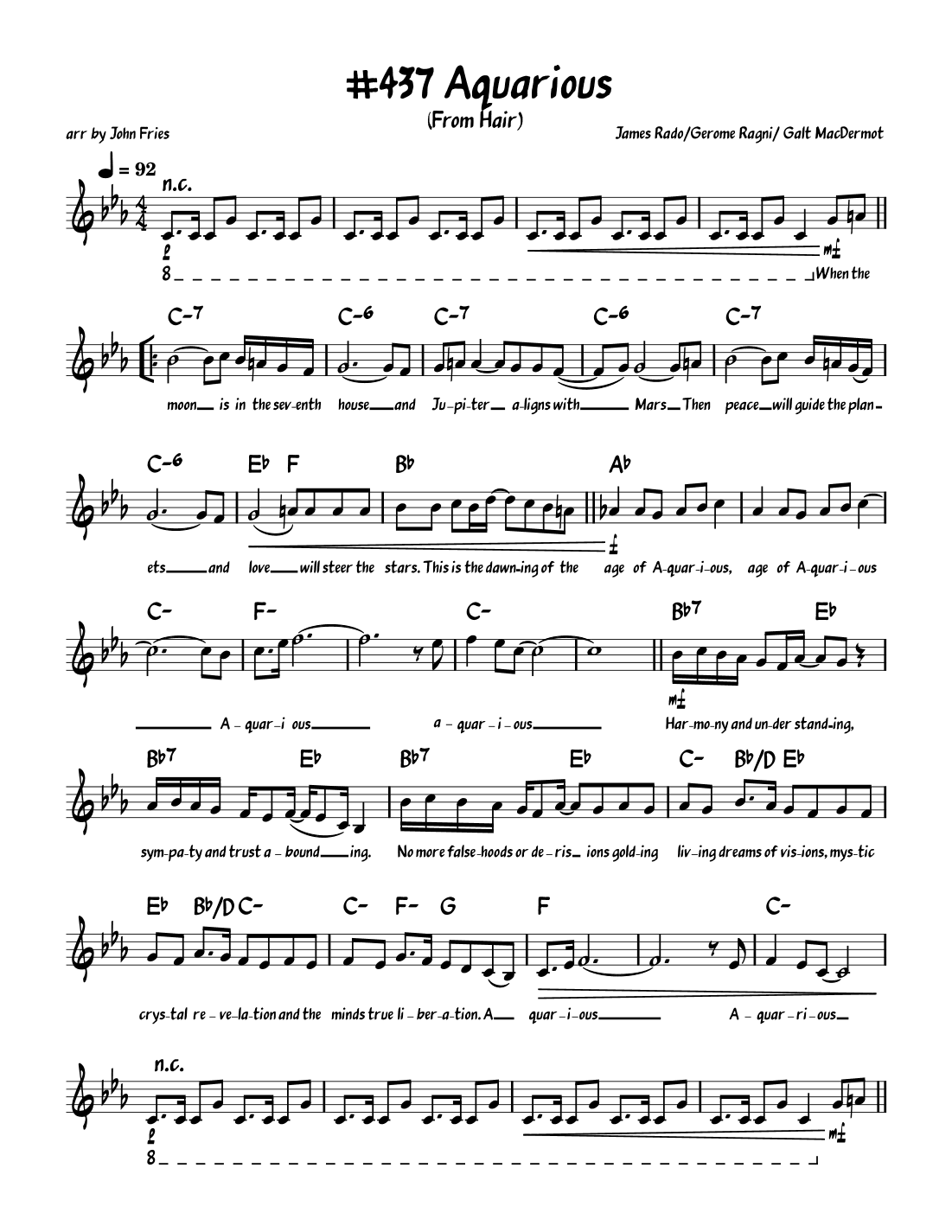 Aquarius (arr. John Fries)