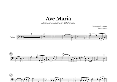 Ave Maria (Charles Gounod) for Easy Cello (arr. Marcos Soares)