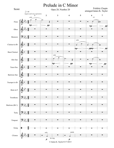 Prelude Opus 28, #20 (arr. James K. Taylor)