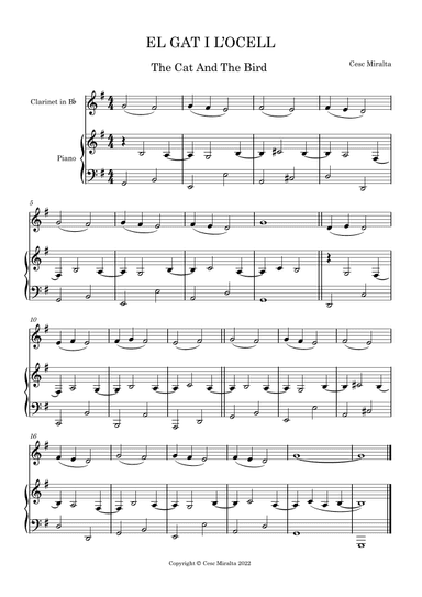 EL GAT I L'OCELL Cl & Pno