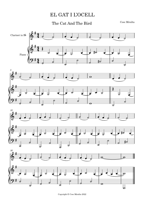 EL GAT I L'OCELL Cl & Pno