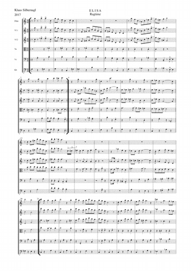 ELISA, Ragtime for String Orchestra and Optional Flute