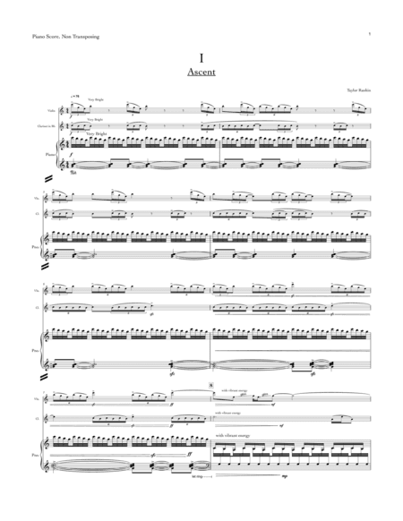 Ascent (Metropolis, movement I) trio for violin, Bb clarinet, and piano