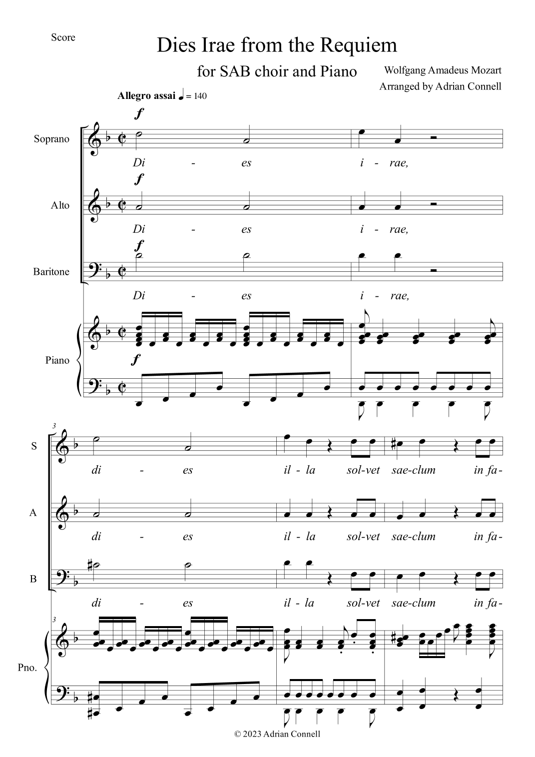 Dies Irae from the Requiem (arr. Adrian Connell)