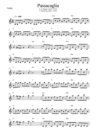 Passacaglia - Handel / Halvorsen (Violin) (arr. Wesley S. SIlva)