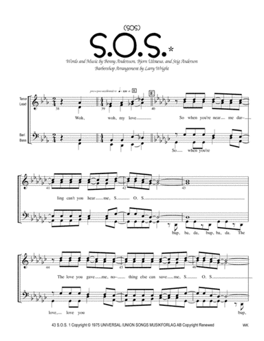 S.o.s. (arr. Larry Wright)