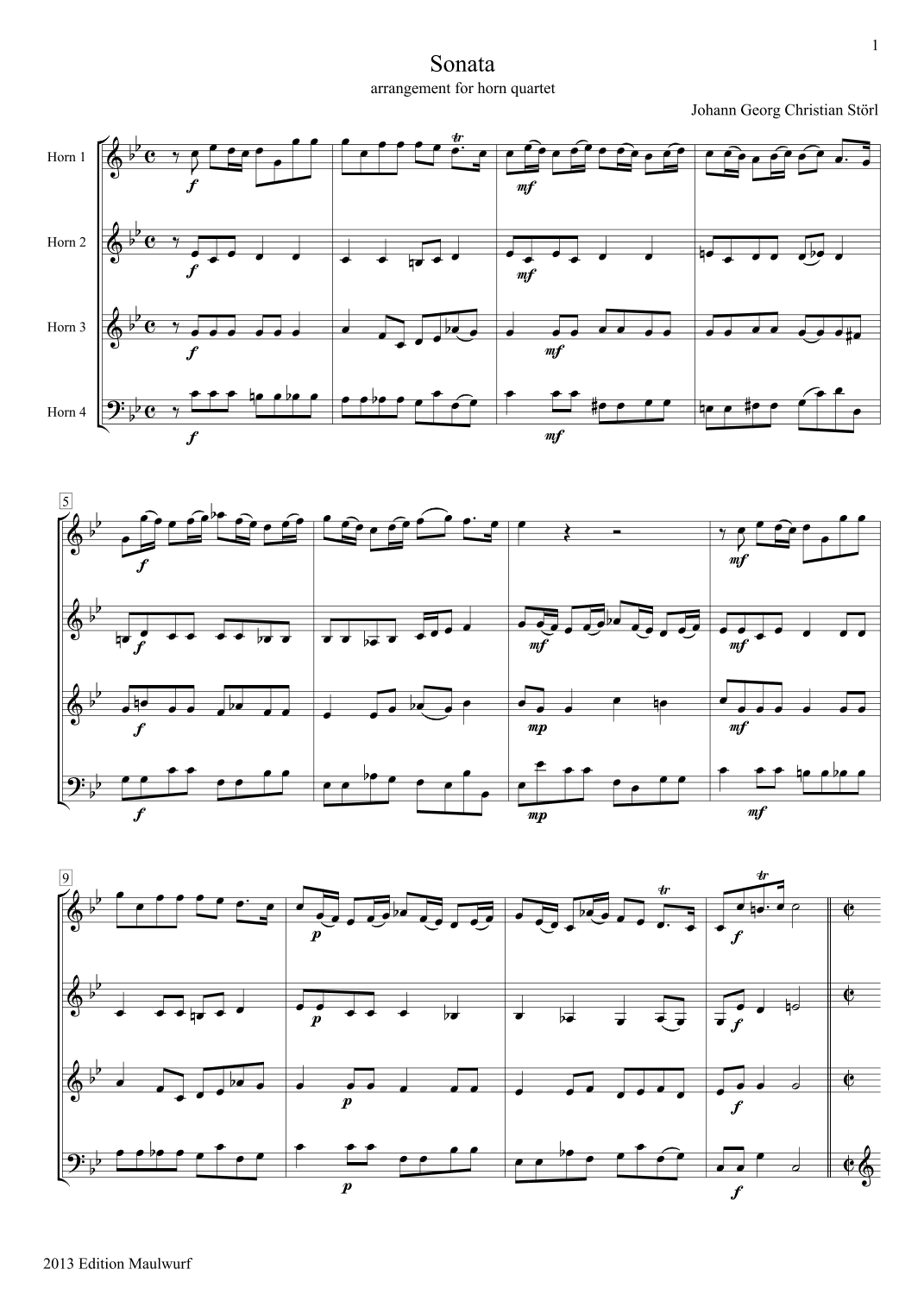 Sonata (arr. Edition Maulwurf)
