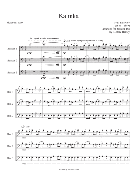 Kalinka (arr. Richard Ramey)