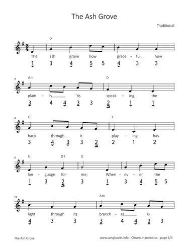 The Ash Grove (arr. songbooks.info)