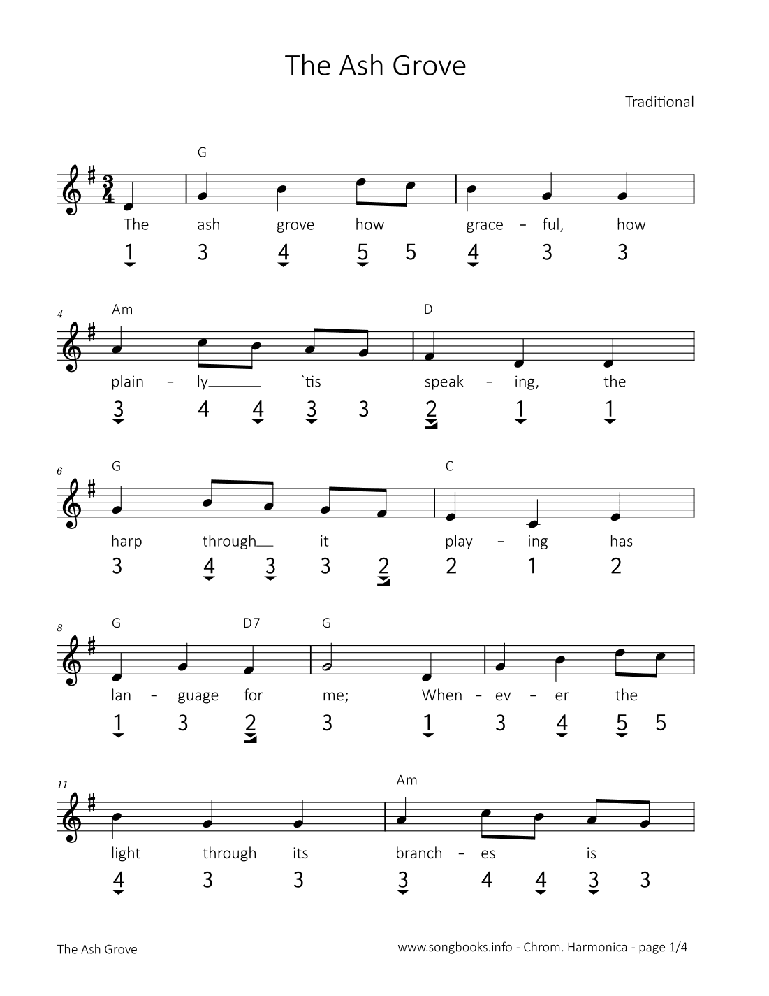The Ash Grove (arr. songbooks.info)