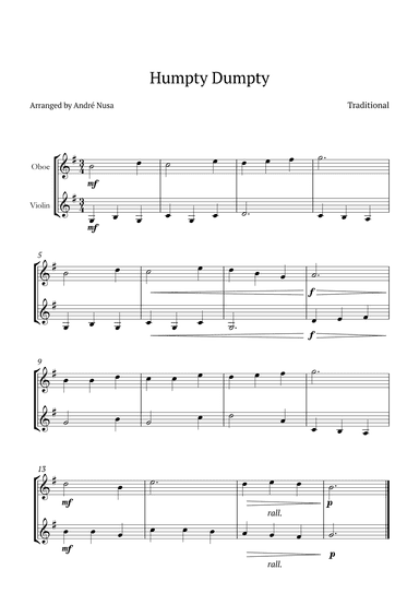 Humpty Dumpty (arr. André Nusa)