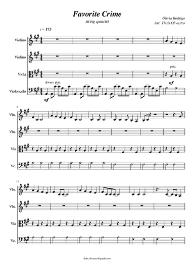 Favorite Crime (arr. Thaís Olivastro)