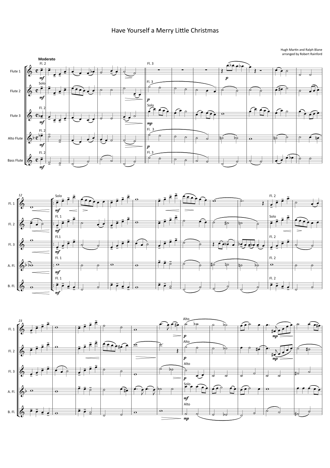 Have Yourself A Merry Little Christmas (arr. Robert Rainford)