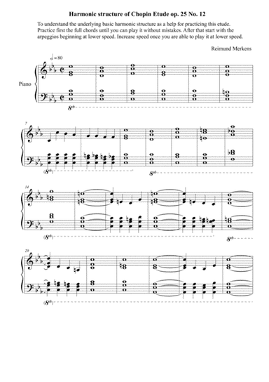 Chopin Etude op. 25 No 12 - Harmonic structure for practicing (arr. Reimund Merkens)
