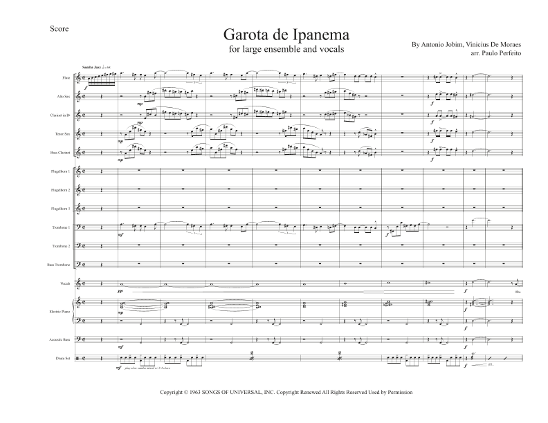 Garota De Ipanema (arr. Paulo Perfeito)