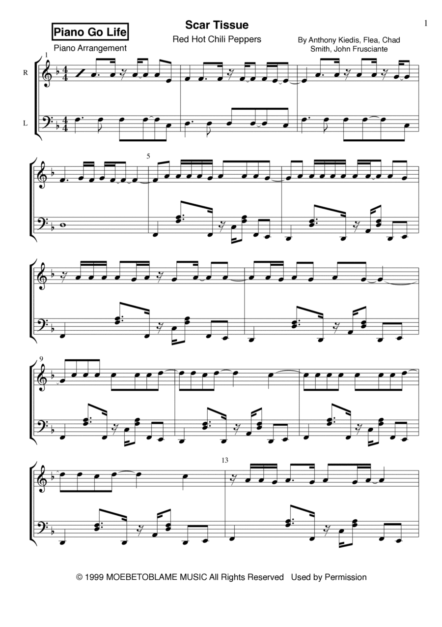 Scar Tissue (arr. Piano Go Life)