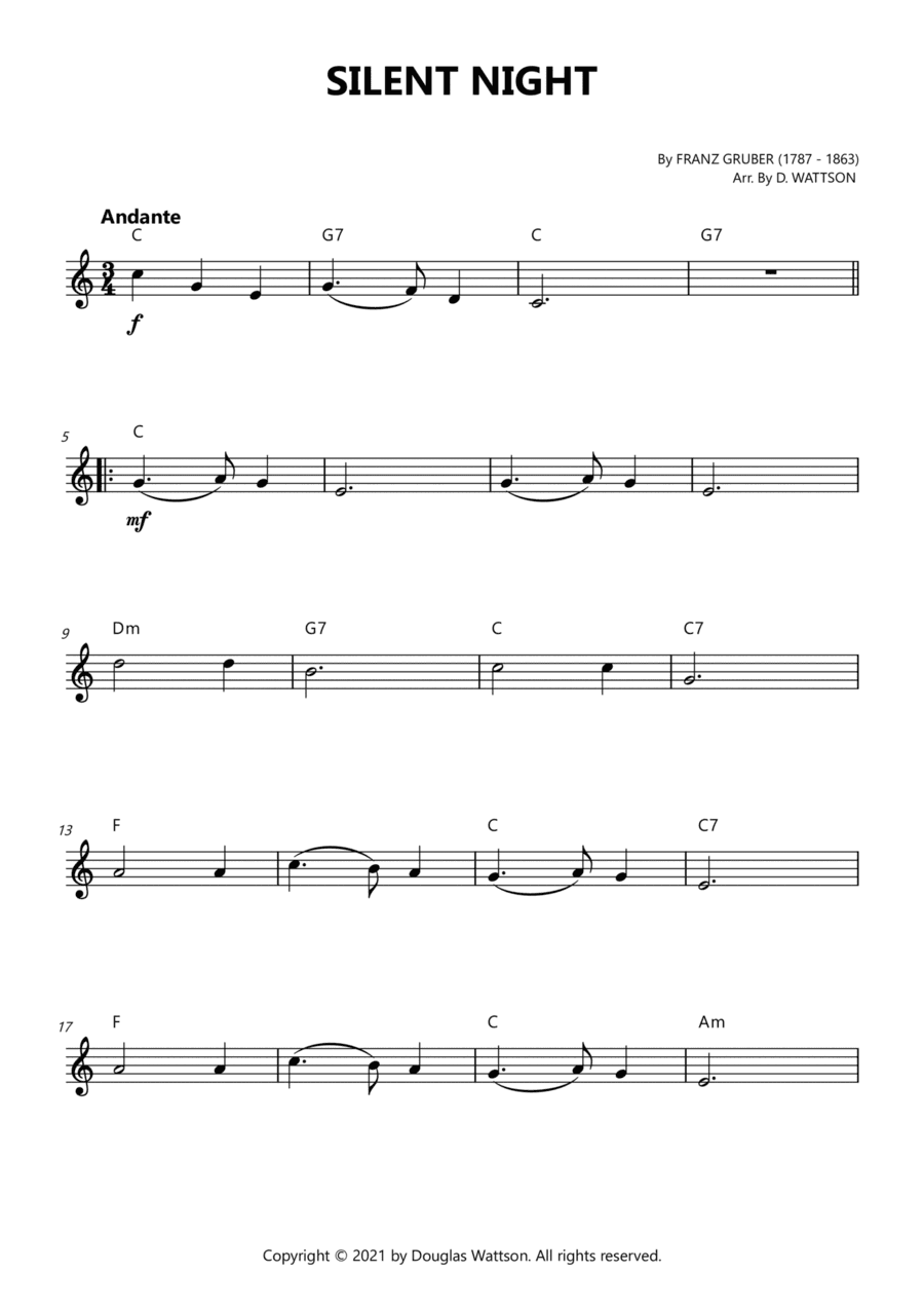 Silent Night (arr. Douglas Wattson)