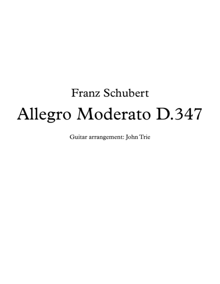 Allegro moderato D.347 (arr. John Trie)