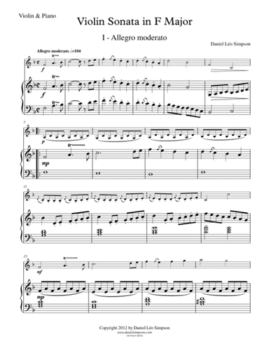 Violin Sonata in F major, 1st mvt.