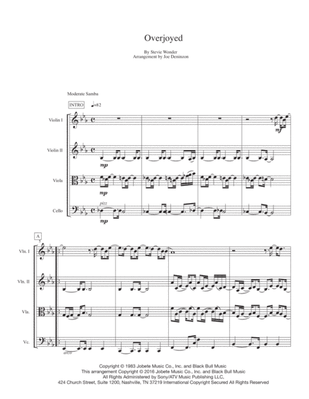 Overjoyed (arr. Joe Deninzon)