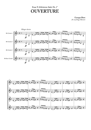 Overture from "L'Arlesienne Suite No. 1" for Clarinet Quartet (arr. Diego Marani)
